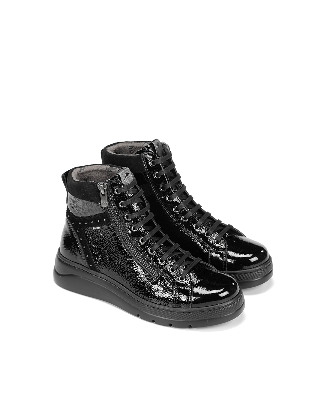 Botines de mujer fabricados en charol - Fluchos - Negro Negro-5