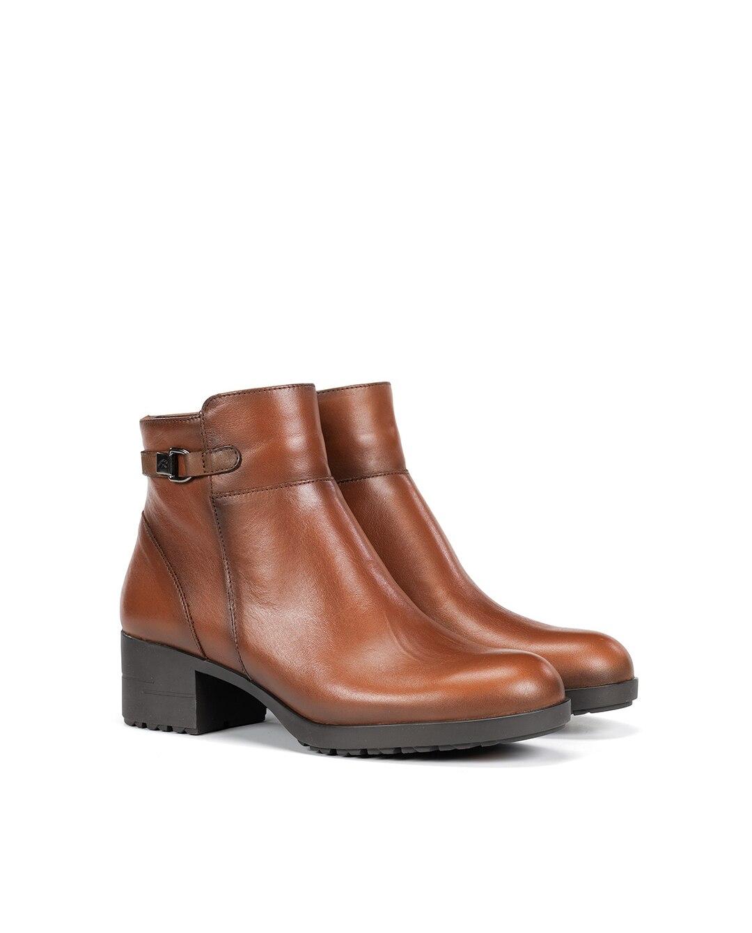 Botines de mujer fabricados en piel - Fluchos - Marrón Marrón-3