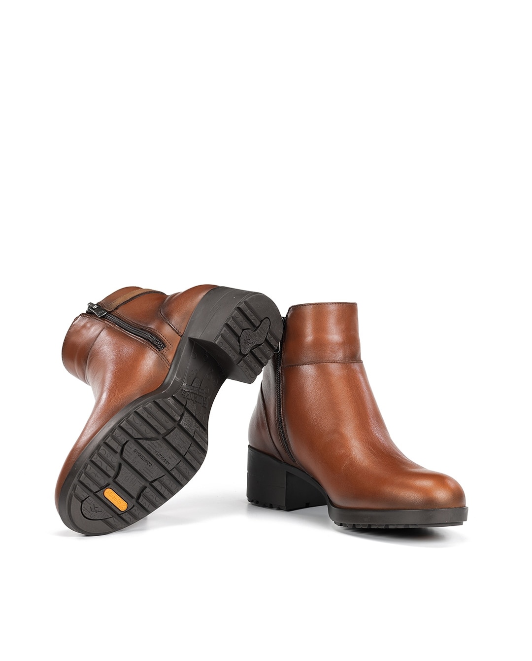 Botines de mujer fabricados en piel - Fluchos - Marrón Marrón-4