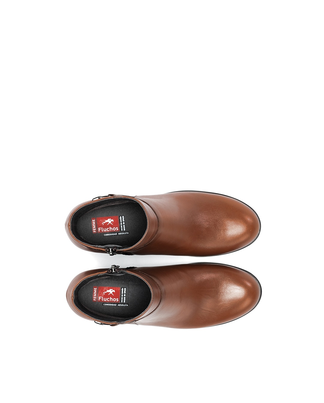 Botines de mujer fabricados en piel - Fluchos - Marrón Marrón-5