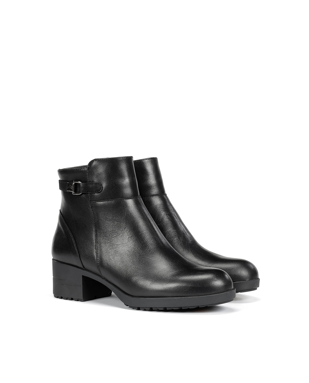 Botines de mujer fabricados en piel - Fluchos - Negro Negro-3