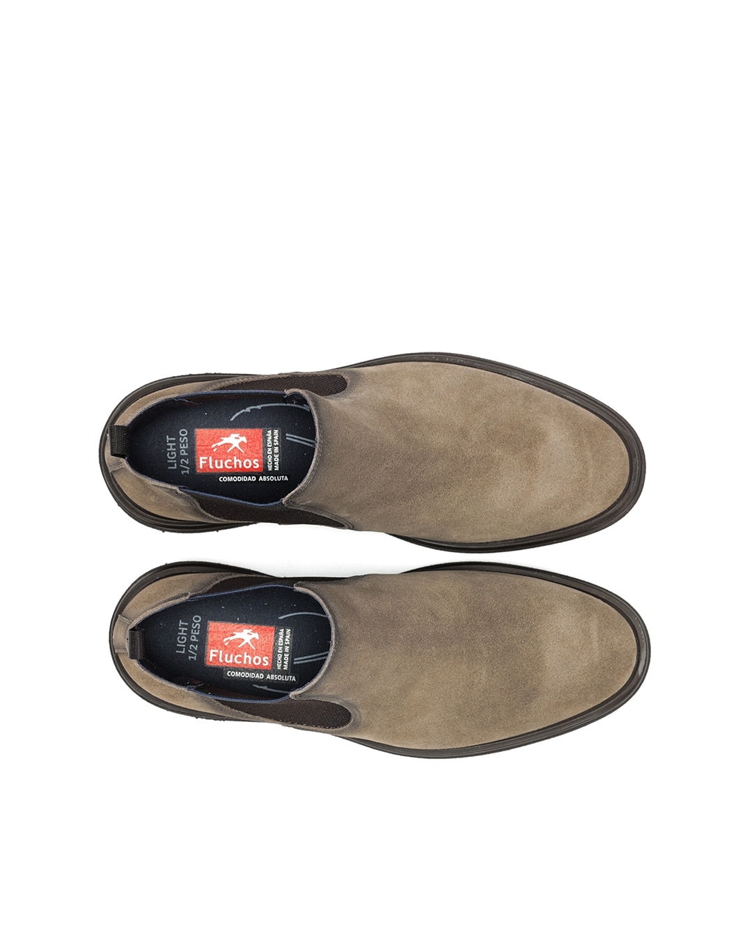 Botines de hombre fabricados en serraje - Fluchos - Marrón Marrón-5