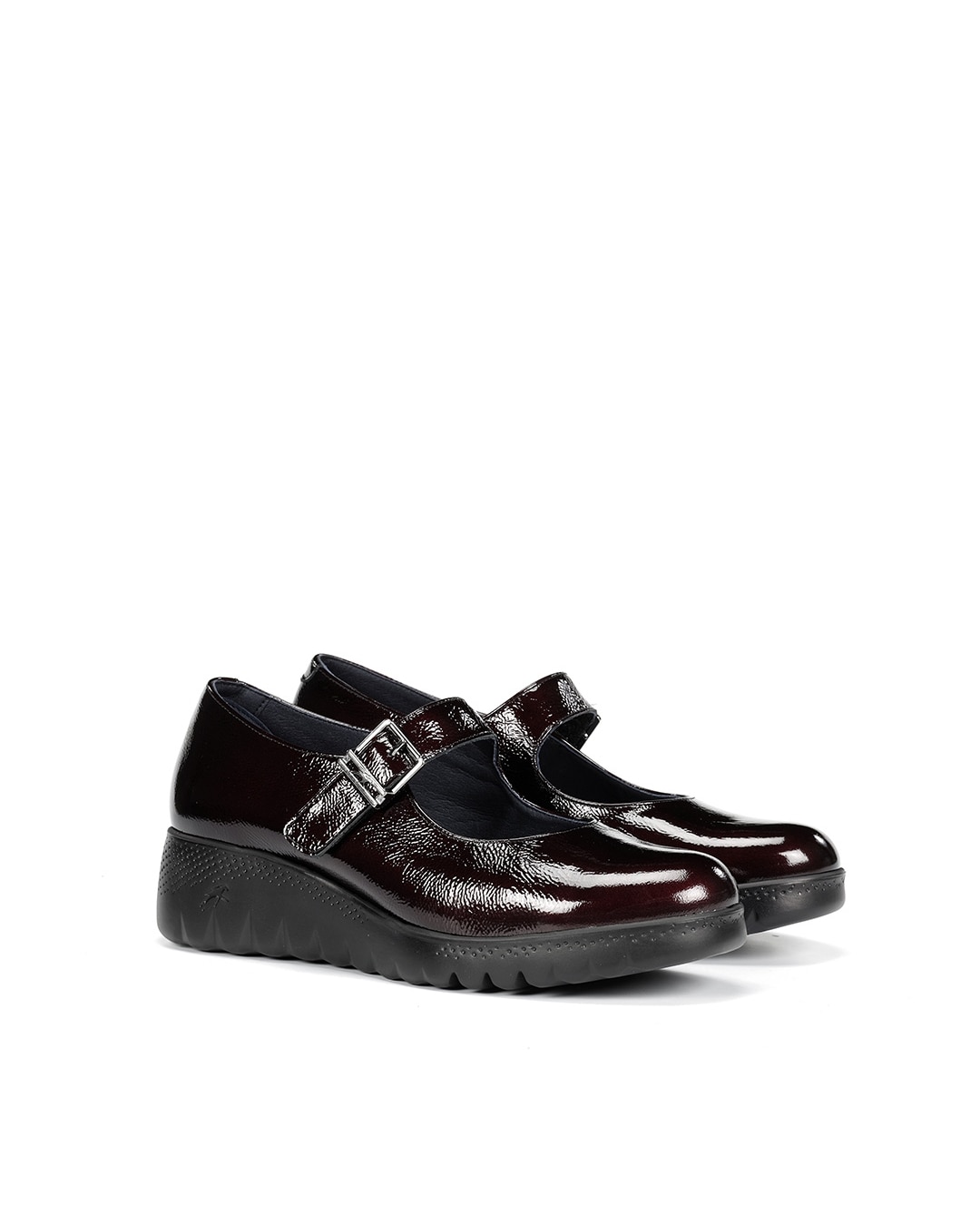 Zapatos de cordones de mujer fabricados en charol - Fluchos - Rojo Rojo-3