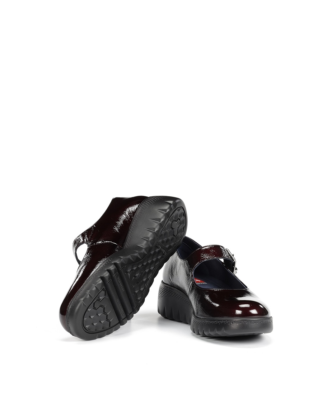 Zapatos de cordones de mujer fabricados en charol - Fluchos - Rojo Rojo-4
