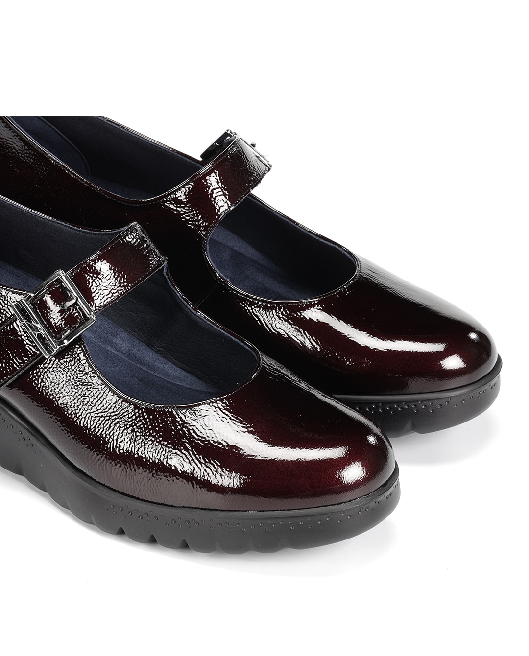 Zapatos de cordones de mujer fabricados en charol - Fluchos - Rojo Rojo-6