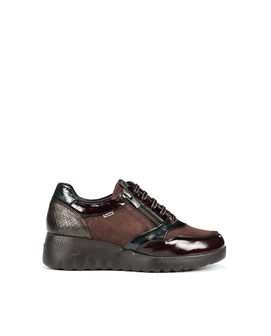 Imagen 0 de Zapatos de cordones de mujer  fabricados en piel Marrón oscuro