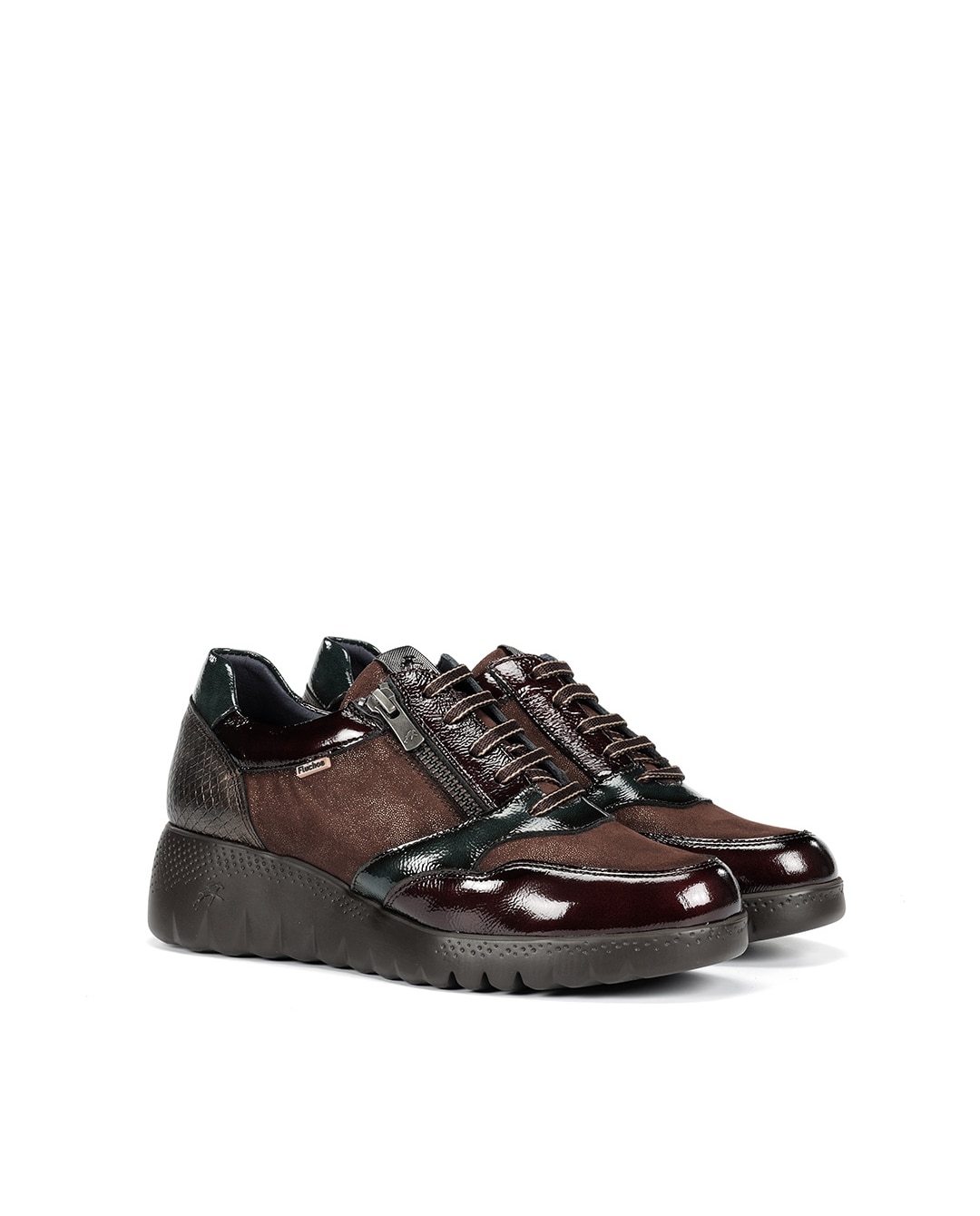 Zapatos de cordones de mujer fabricados en piel - Fluchos - Marrón oscuro Marrón oscuro-3
