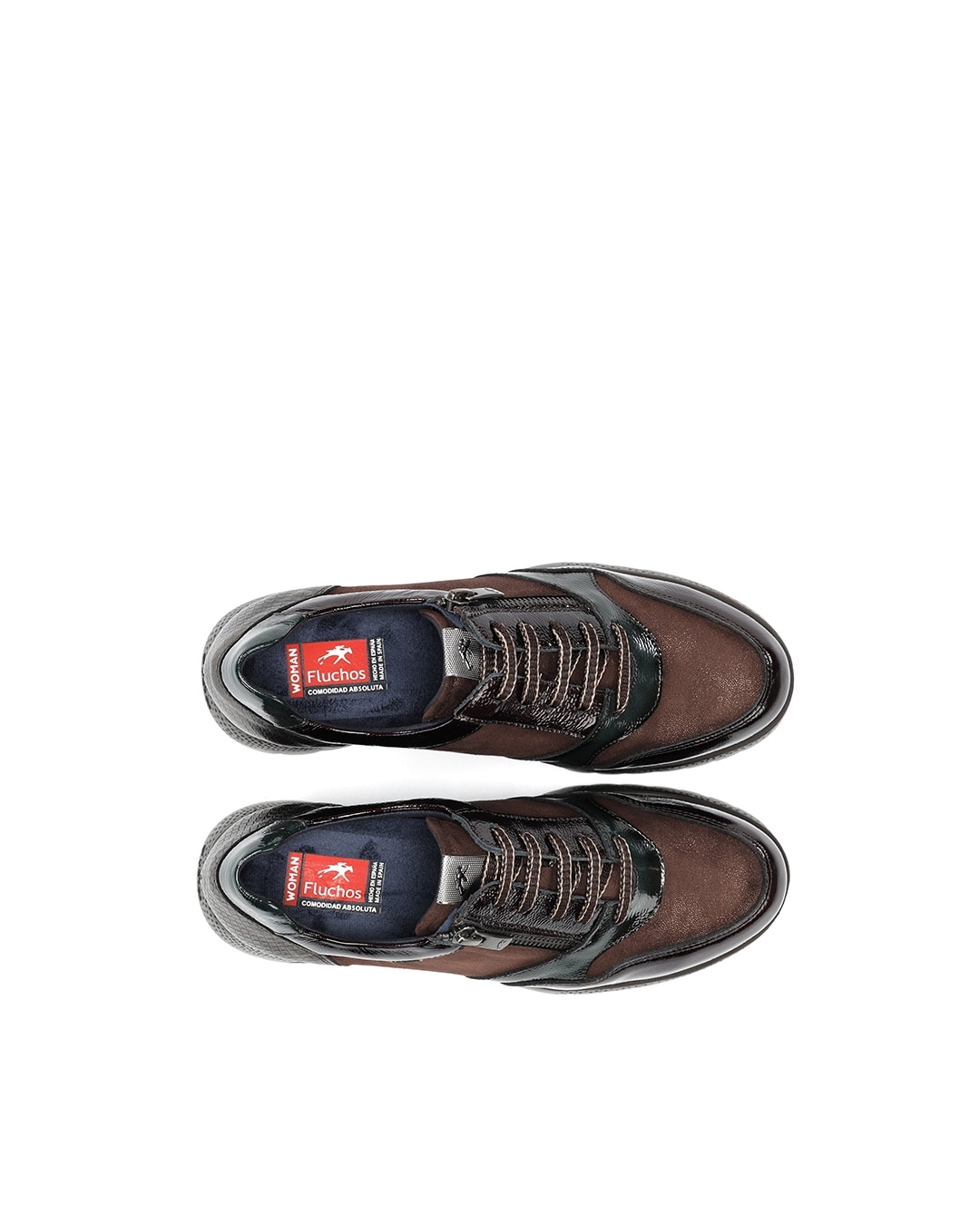 Zapatos de cordones de mujer fabricados en piel - Fluchos - Marrón oscuro Marrón oscuro-5