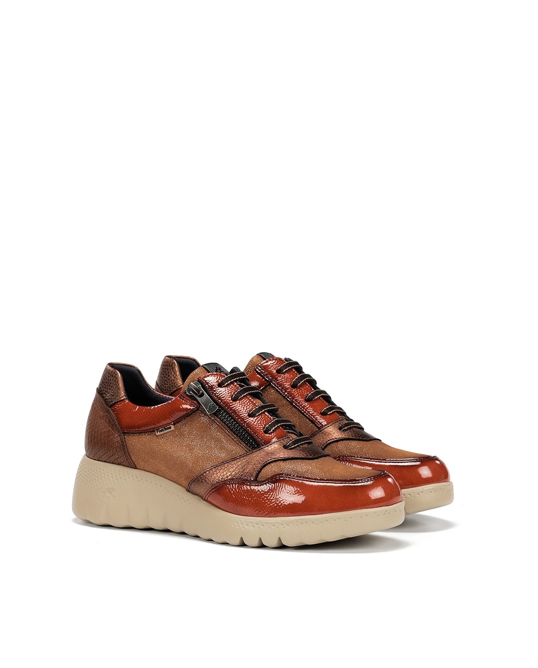 Zapatos de cordones de mujer fabricados en piel - Fluchos - Marrón Marrón-3