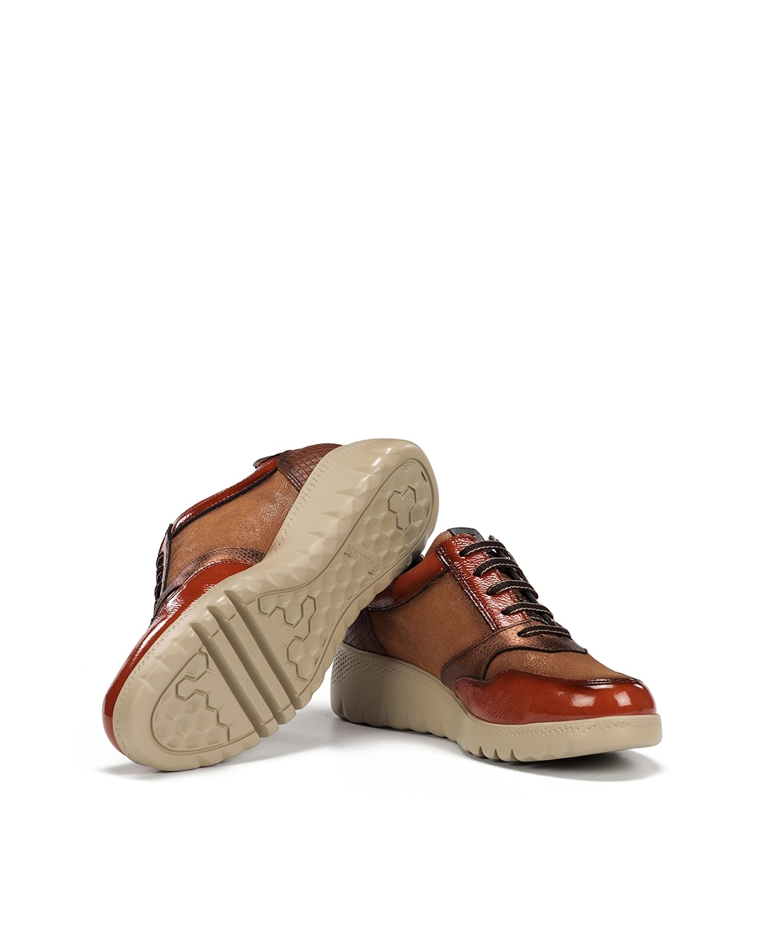 Zapatos de cordones de mujer fabricados en piel - Fluchos - Marrón Marrón-4