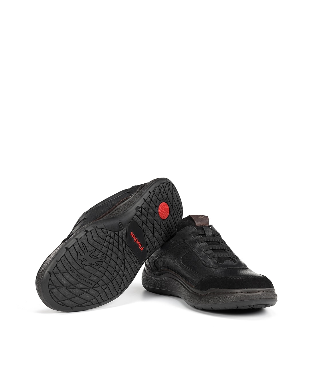 Zapatos de cordones de hombre fabricados en piel - Fluchos - Negro Negro-4