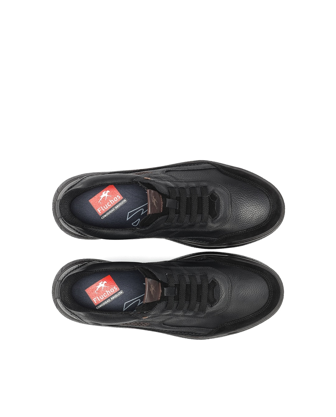 Zapatos de cordones de hombre fabricados en piel - Fluchos - Negro Negro-5