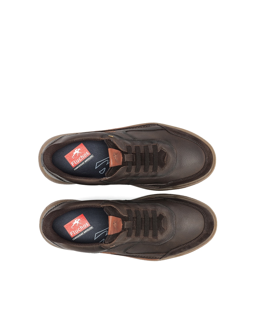 Zapatos de cordones de hombre fabricados en piel - Fluchos - Marrón Marrón-5
