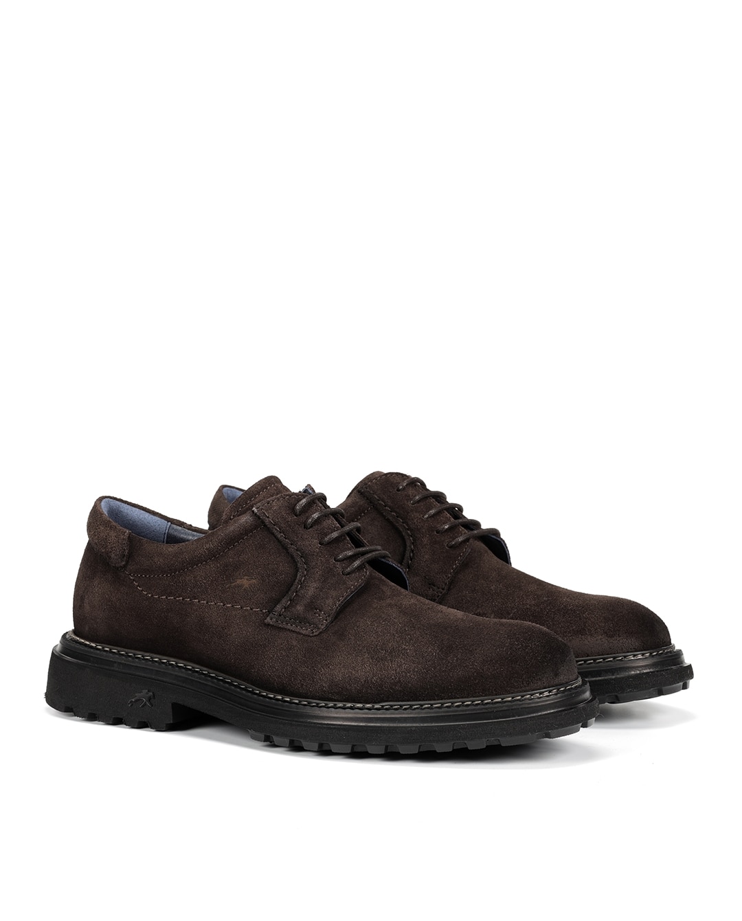 Zapatos de cordones de hombre fabricados en serraje - Fluchos - Negro Negro-3