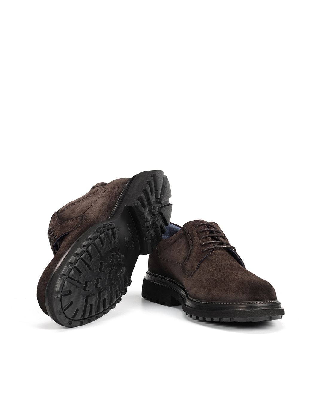 Zapatos de cordones de hombre fabricados en serraje - Fluchos - Marrón Marrón-4