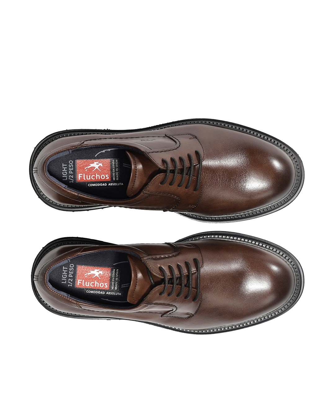 Zapatos de cordones de hombre fabricados en piel - Fluchos - Marrón Marrón-5