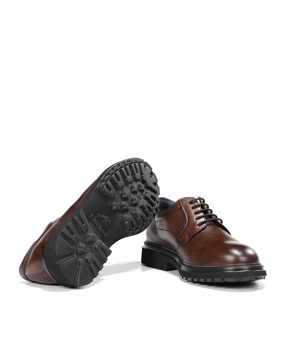 Zapatos de cordones de hombre fabricados en piel - Fluchos - Marrón Marrón-6