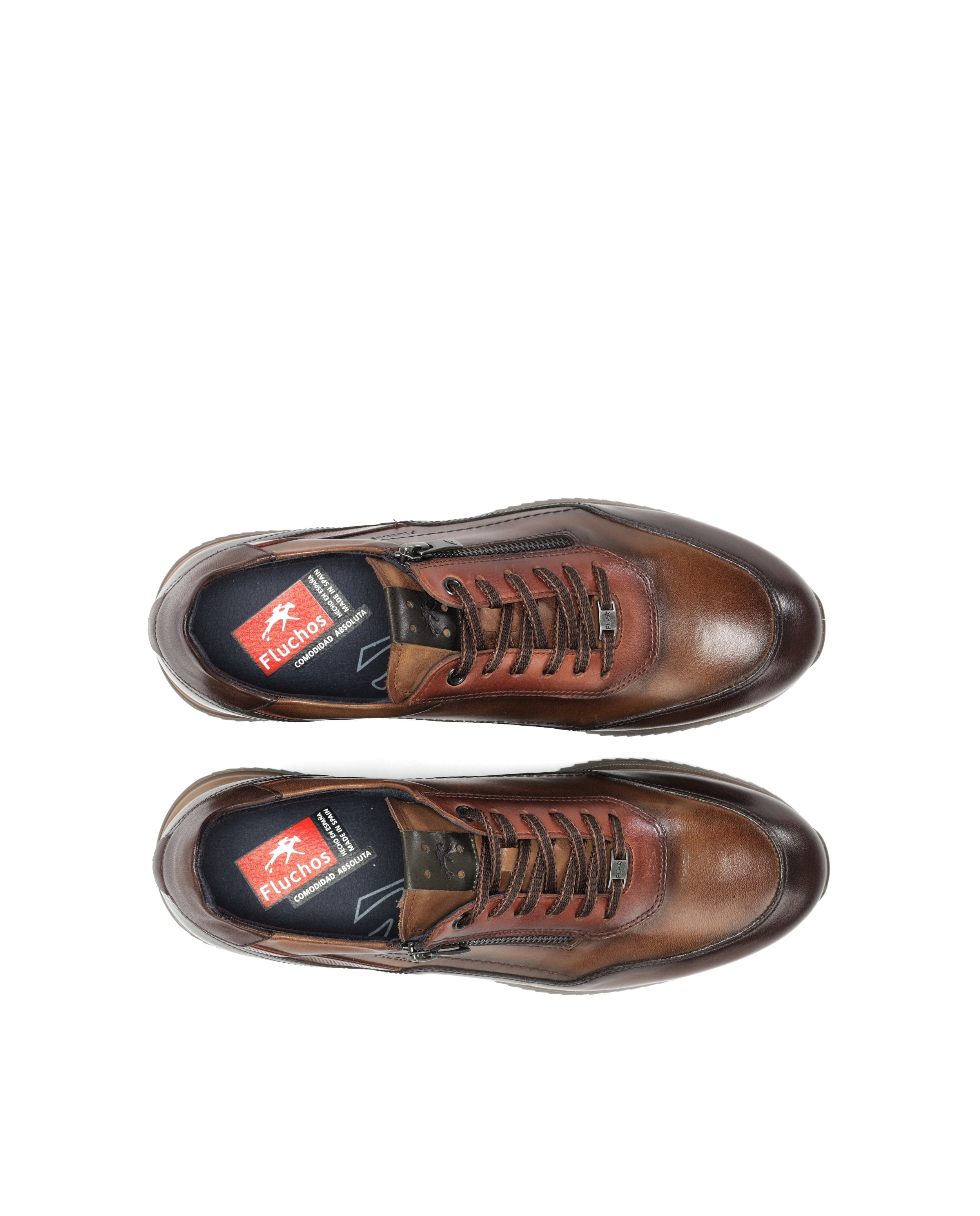 Zapatos de cordones de hombre fabricados en piel - Fluchos - Marrón claro Marrón claro-5