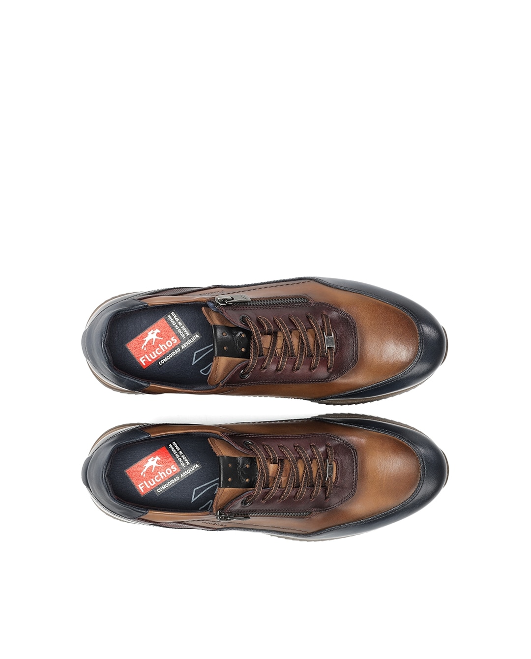 Zapatos de cordones de hombre fabricados en piel - Fluchos - Marrón Marrón-5