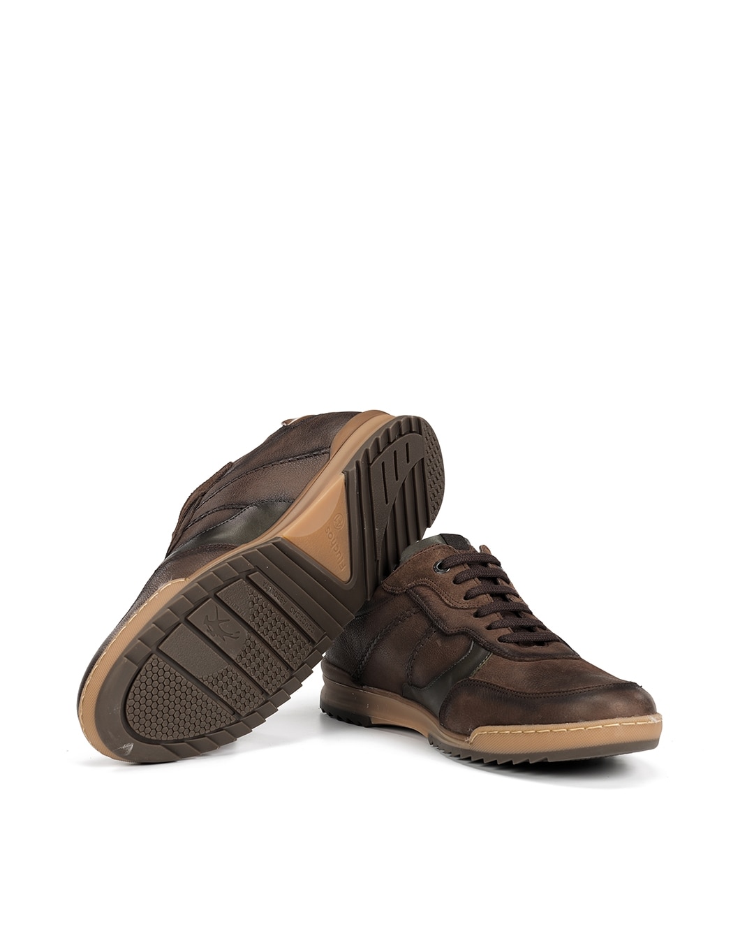Zapatos de cordones de hombre fabricados en engrasado - Fluchos - Marrón Marrón-4