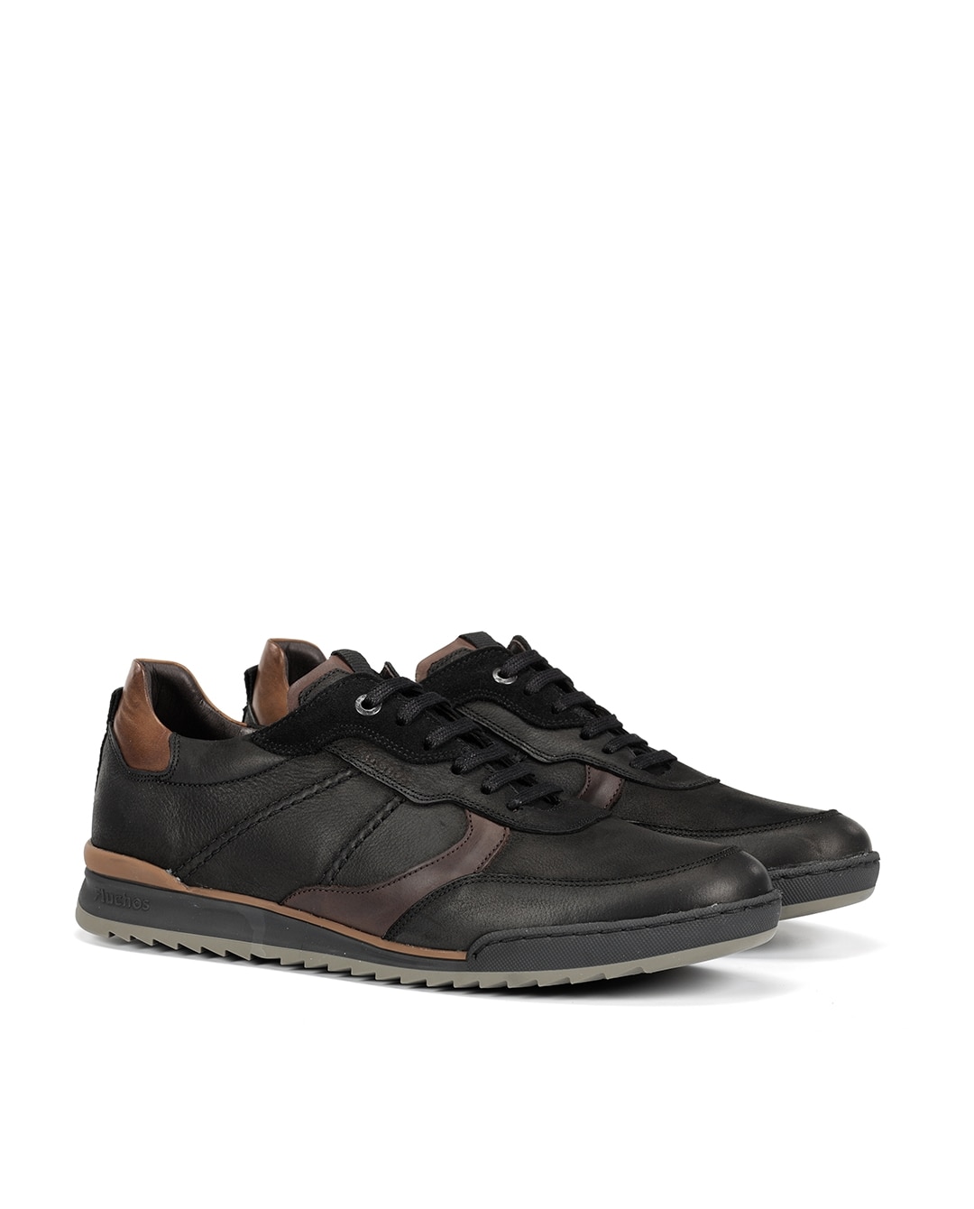 Zapatos de cordones de hombre fabricados en engrasado - Fluchos - Negro Negro-3