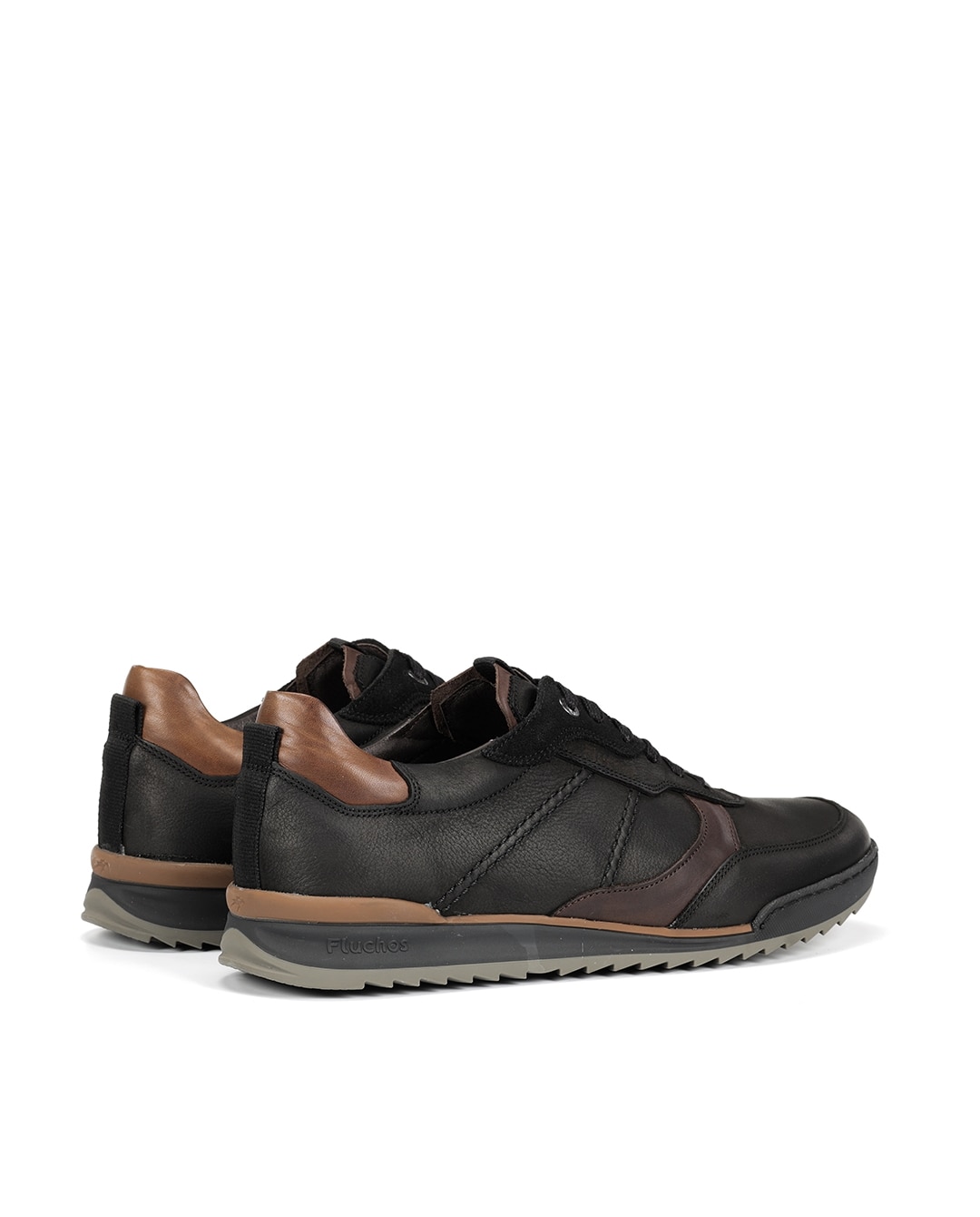 Zapatos de cordones de hombre fabricados en engrasado - Fluchos - Negro Negro-2