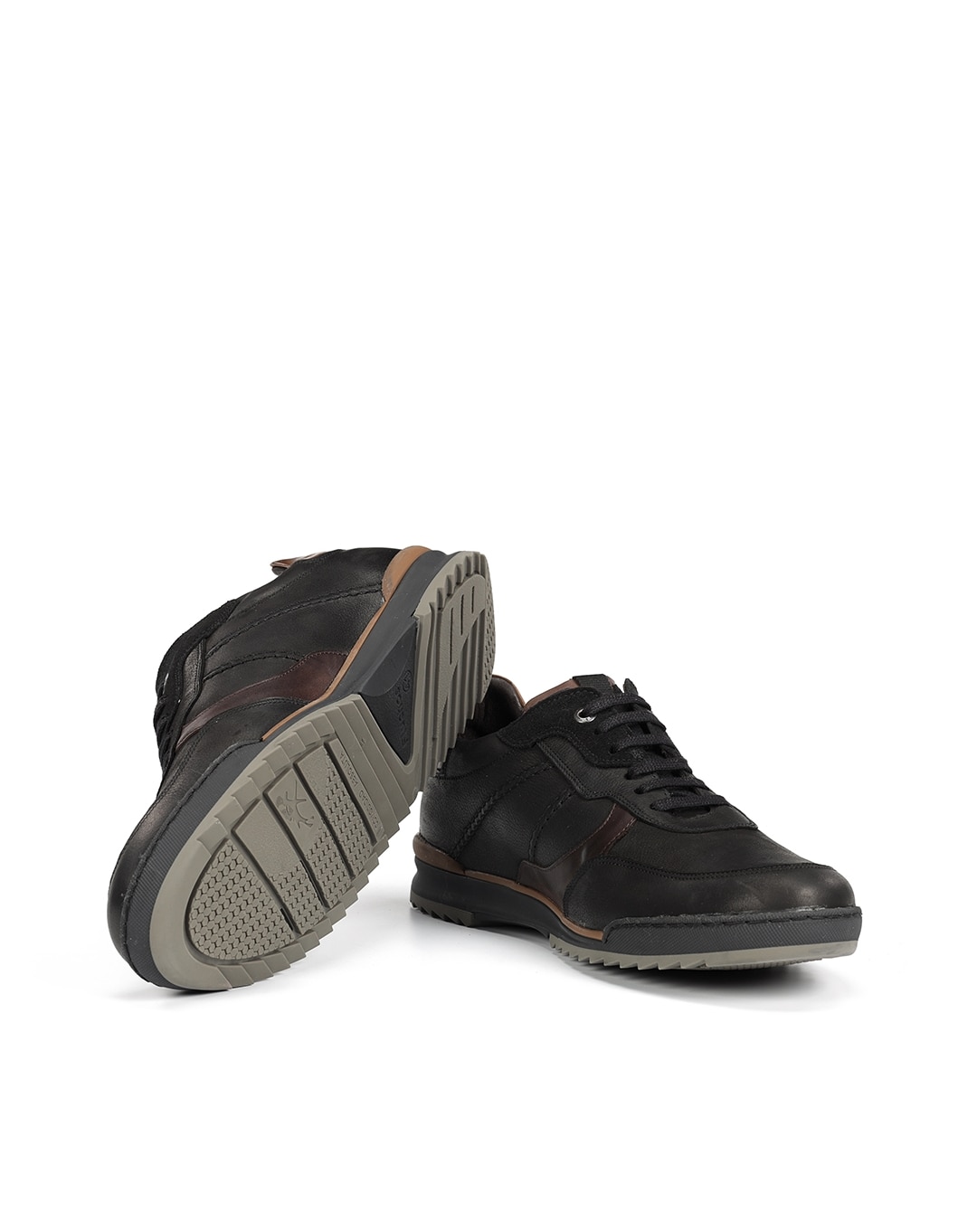 Zapatos de cordones de hombre fabricados en engrasado - Fluchos - Negro Negro-4