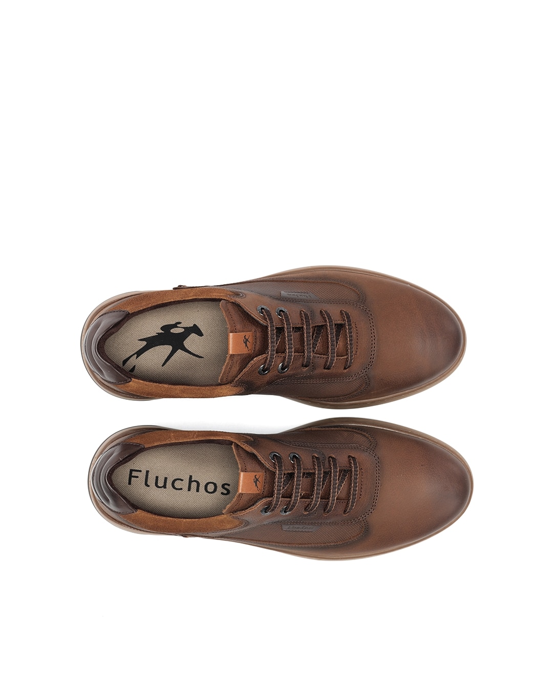 Zapatos de cordones de hombre fabricados en nobuck - Fluchos - Marrón Marrón-5
