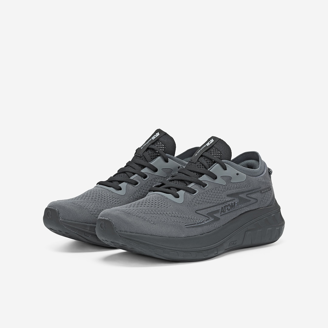 Zapatillas de running de hombre Atom - Negro / Gris Negro / Gris-4