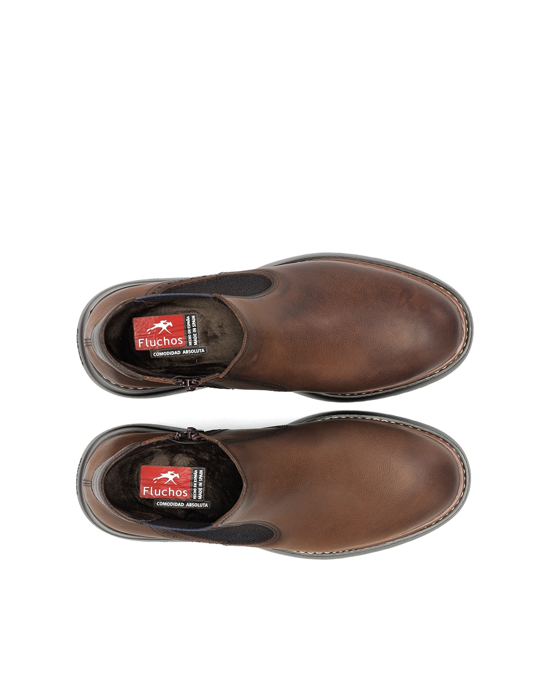 Botines de hombre fabricados en nobuck - Fluchos - Marrón Marrón-5