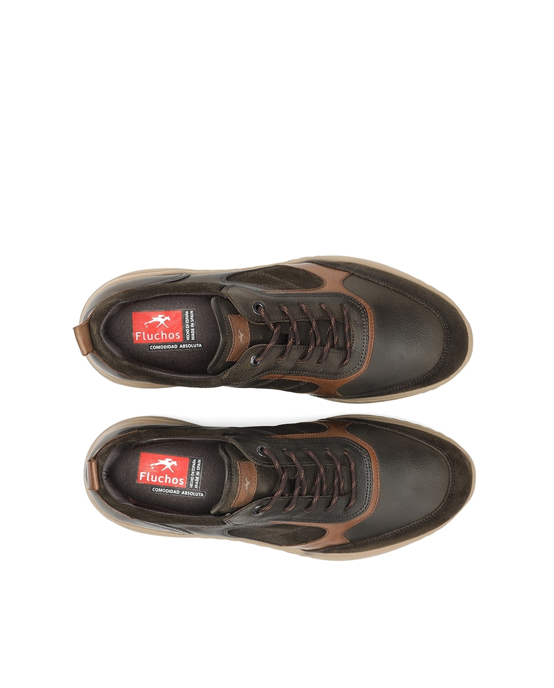 Zapatos de cordones de hombre fabricados en nobuck - Fluchos - Verde Verde-5