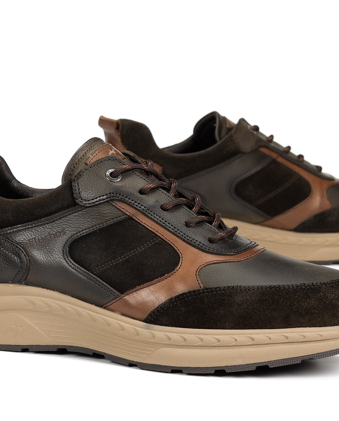 Zapatos de cordones de hombre fabricados en nobuck - Fluchos - Verde Verde-6