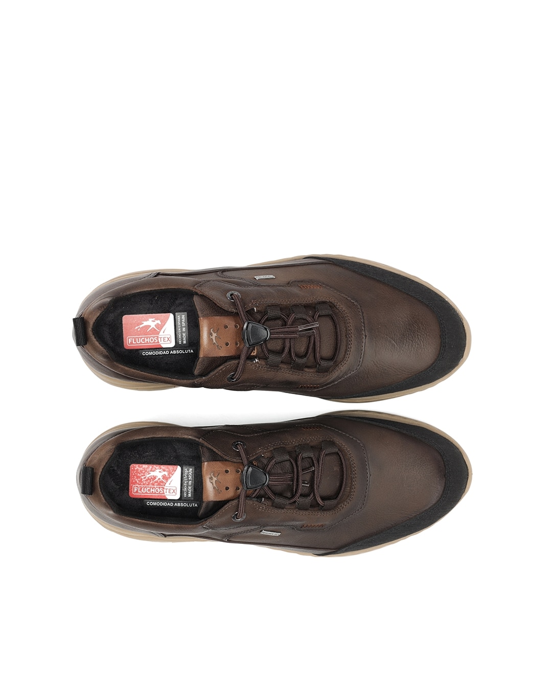 Zapatos de cordones de hombre fabricados en impermeable - Fluchos - Marrón Marrón-5