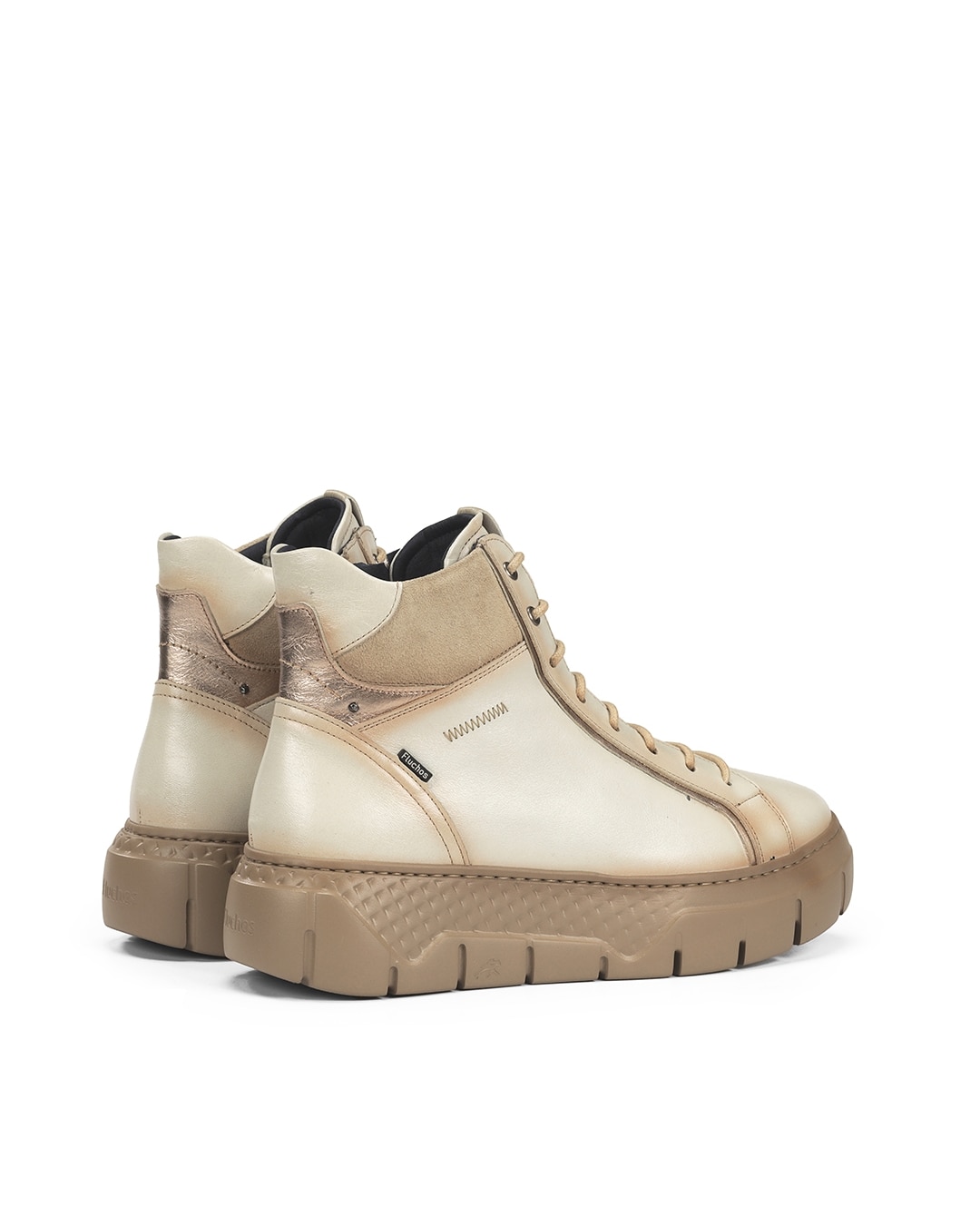Botines de mujer fabricados en piel - Fluchos - Blanco Blanco-2
