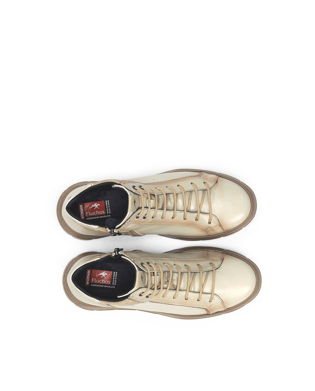 Botines de mujer fabricados en piel - Fluchos - Blanco Blanco-5