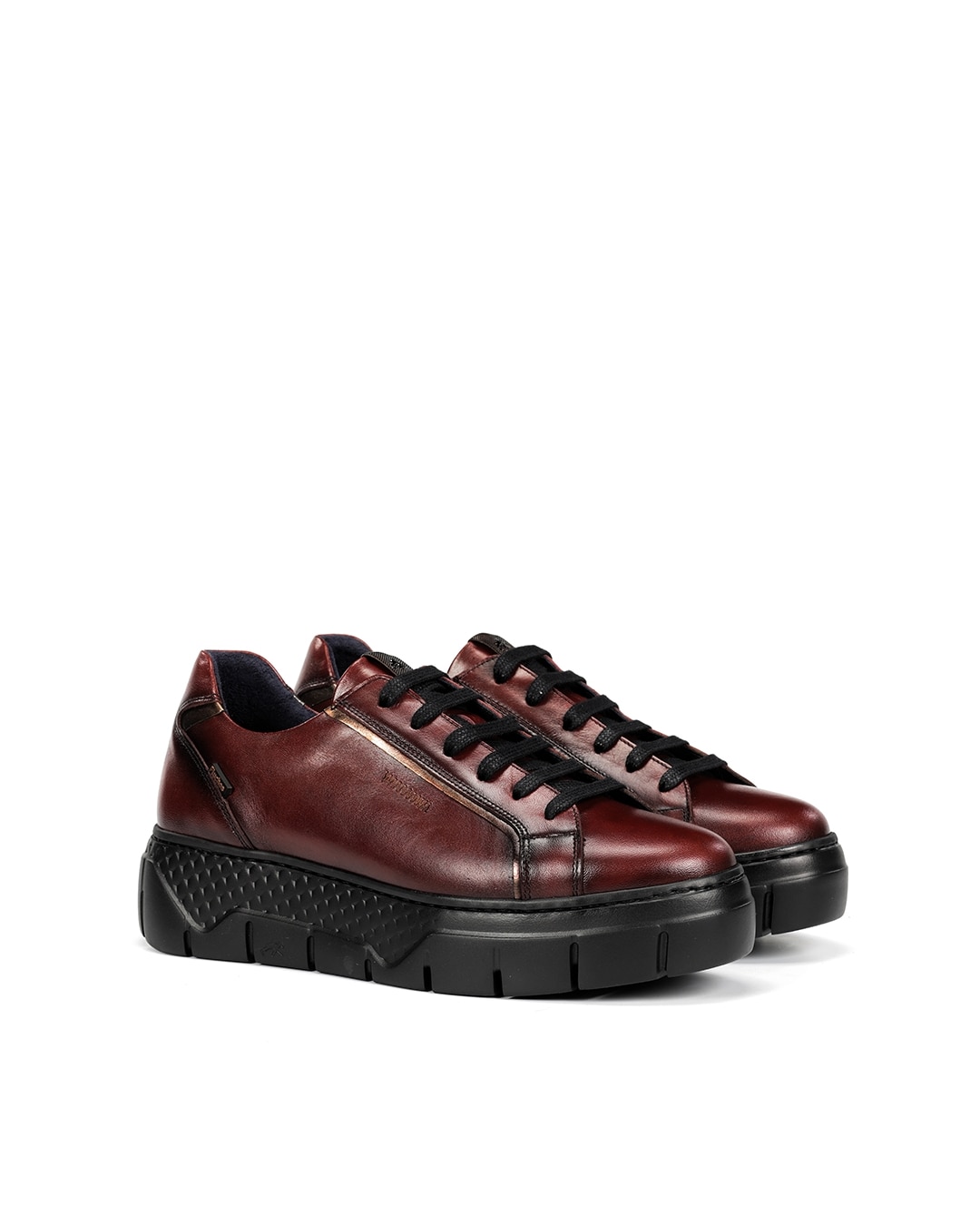 Zapatos de cordones de mujer fabricados en piel - Fluchos - Rojo Rojo-3