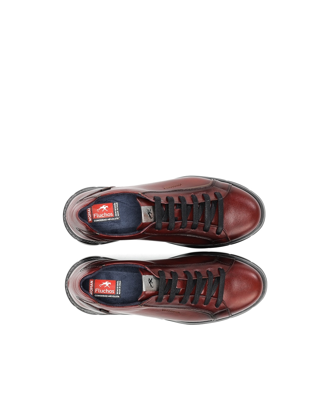 Zapatos de cordones de mujer fabricados en piel - Fluchos - Rojo Rojo-5