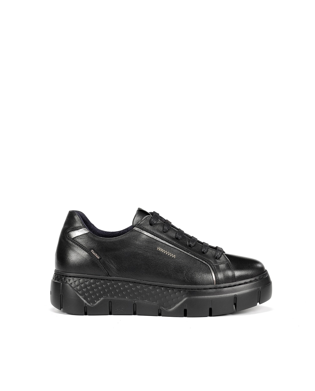 Zapatos de cordones de mujer fabricados en piel - Fluchos - Negro Negro-1