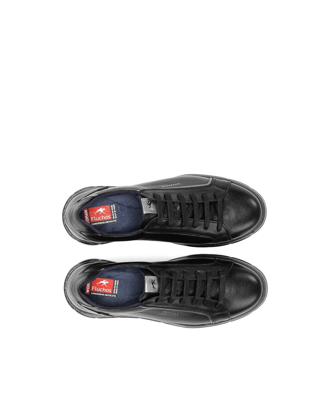 Zapatos de cordones de mujer fabricados en piel - Fluchos - Negro Negro-5