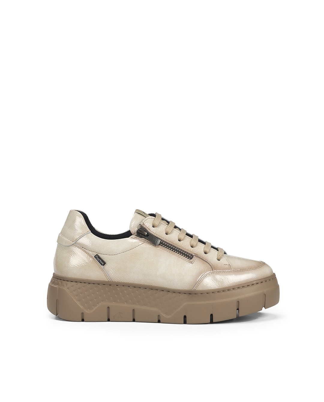 Imagen 0 de Zapatos de cordones de mujer  fabricados en charol Blanco