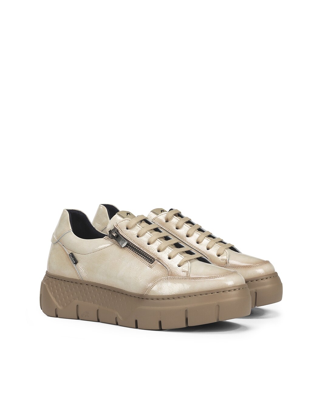 Zapatos de cordones de mujer fabricados en charol - Fluchos - Blanco Blanco-3