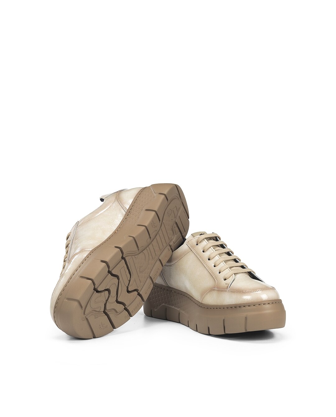 Zapatos de cordones de mujer fabricados en charol - Fluchos - Blanco Blanco-4