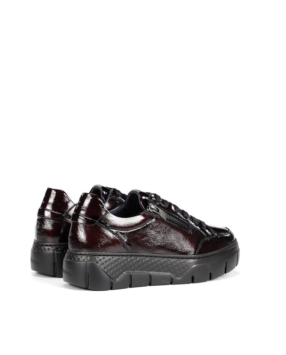 Zapatos de cordones de mujer fabricados en charol - Fluchos - Rojo Rojo-2