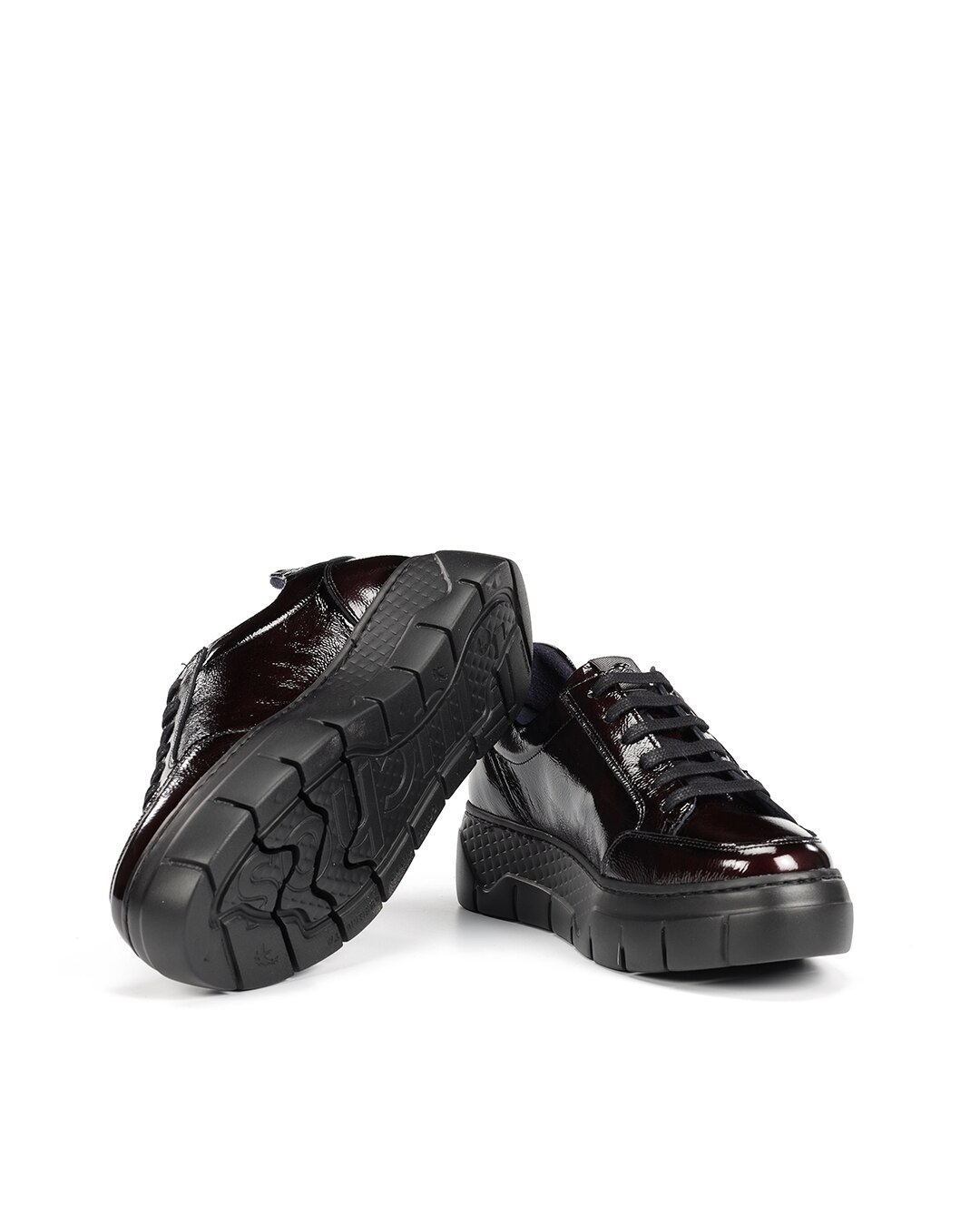 Zapatos de cordones de mujer fabricados en charol - Fluchos - Rojo Rojo-4