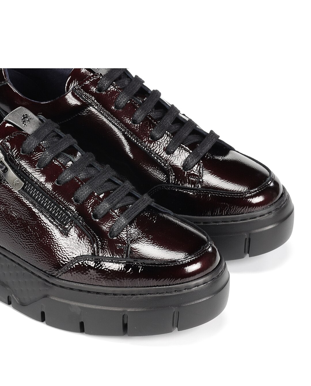 Zapatos de cordones de mujer fabricados en charol - Fluchos - Rojo Rojo-6