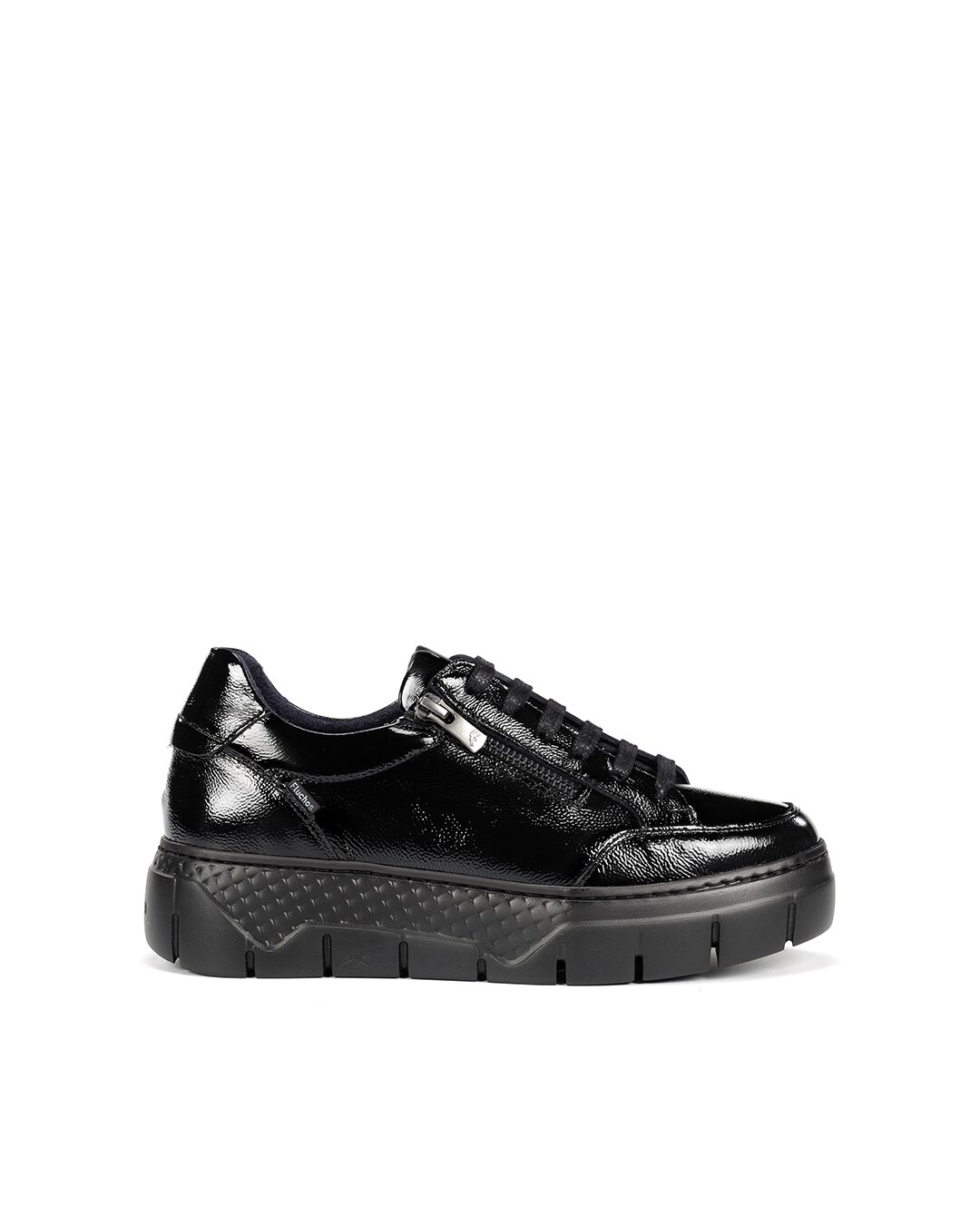 Zapatos de cordones de mujer fabricados en charol - Fluchos - Negro Negro-1