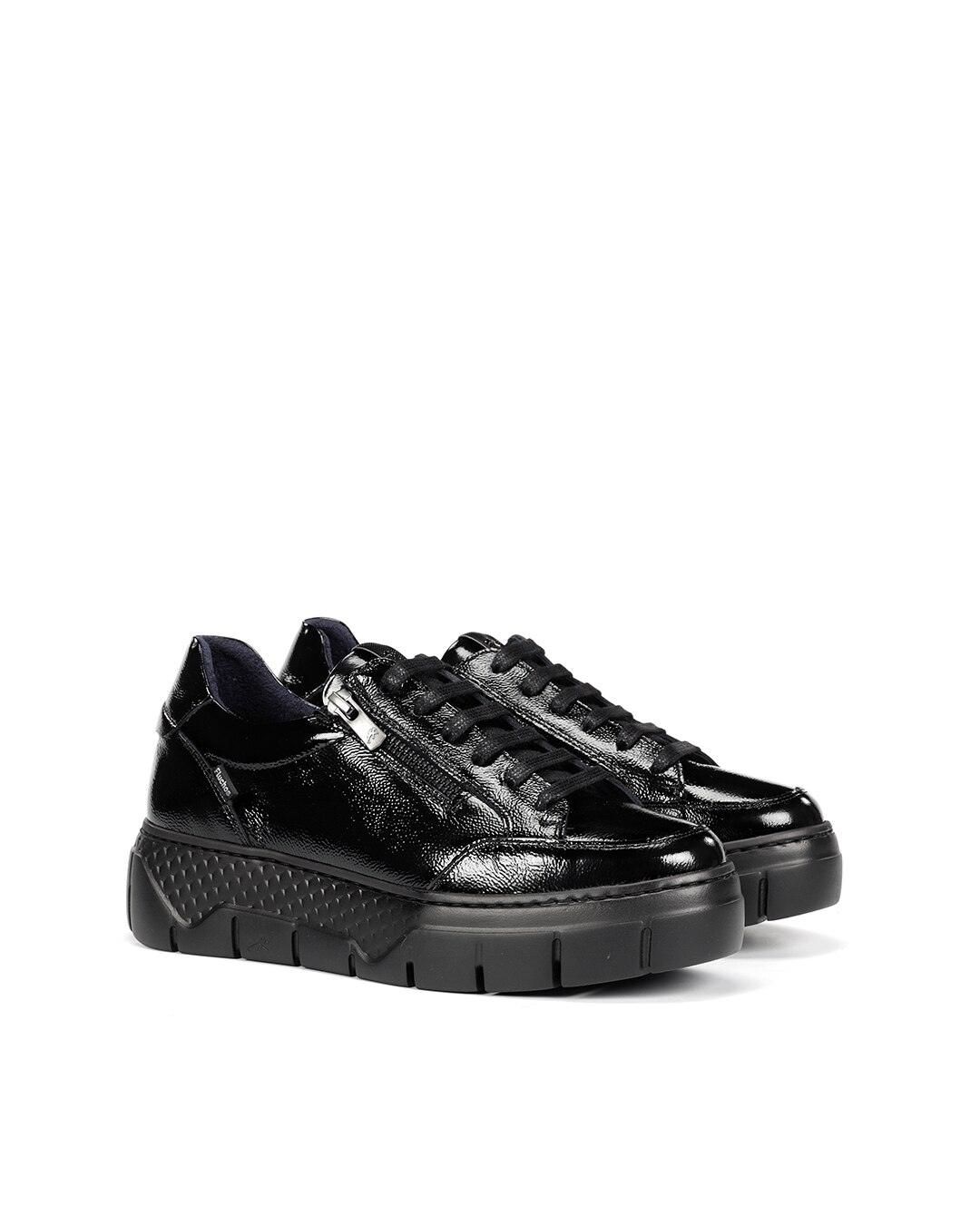 Zapatos de cordones de mujer fabricados en charol - Fluchos - Negro Negro-3