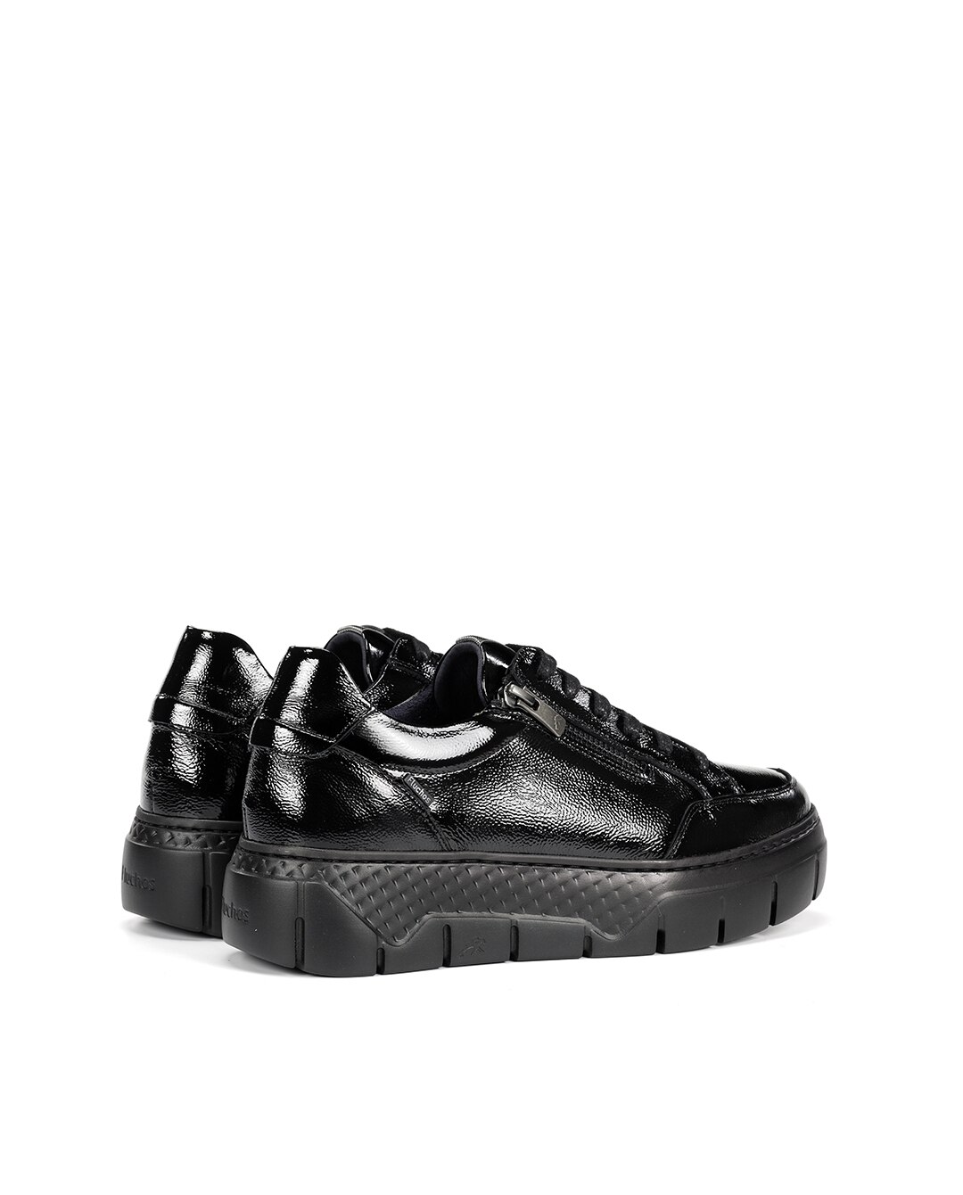 Zapatos de cordones de mujer fabricados en charol - Fluchos - Negro Negro-2