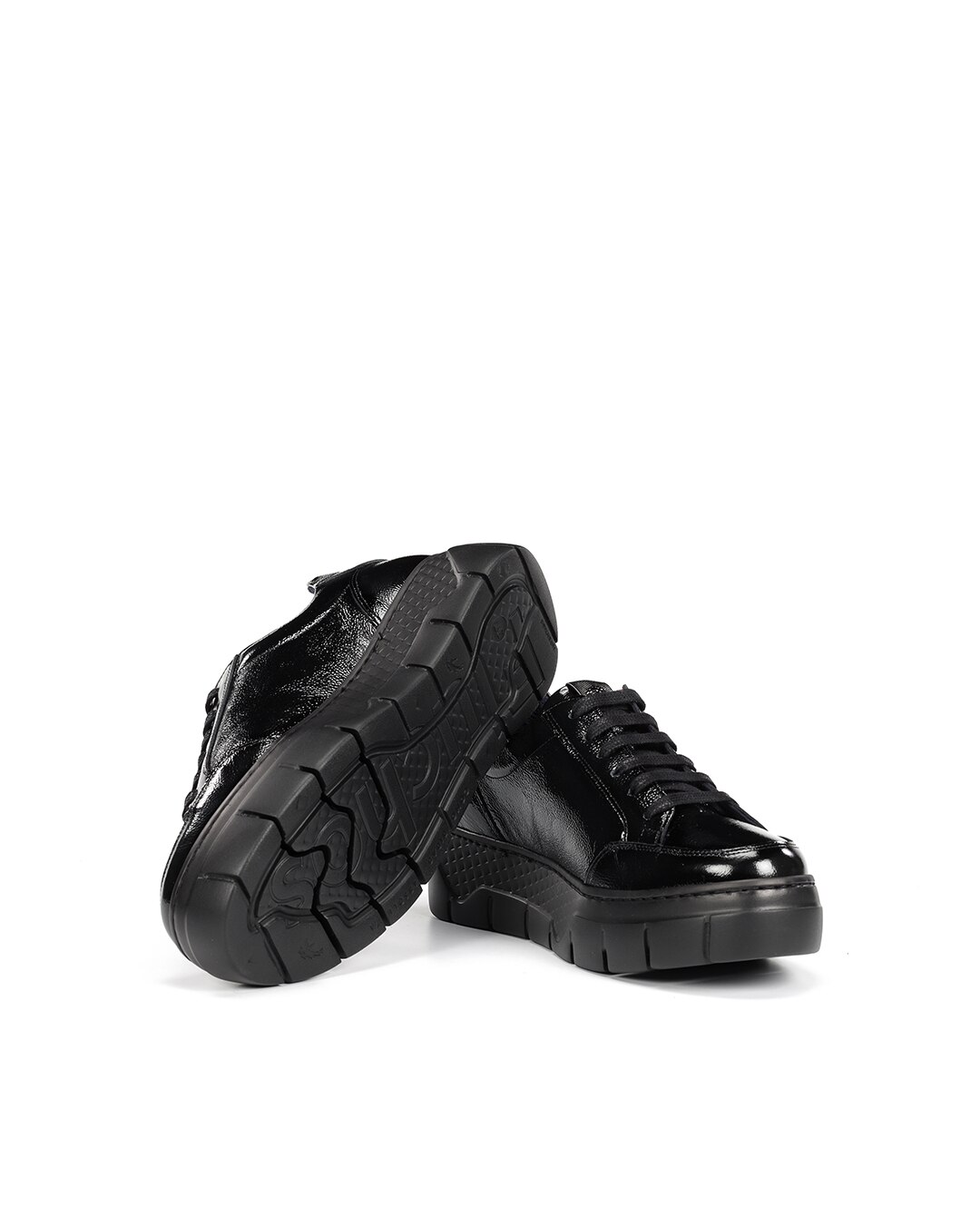 Zapatos de cordones de mujer fabricados en charol - Fluchos - Negro Negro-4