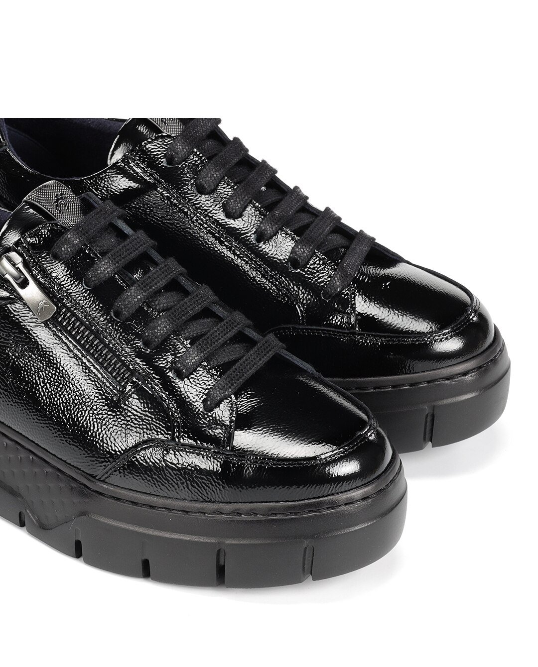 Zapatos de cordones de mujer fabricados en charol - Fluchos - Negro Negro-6